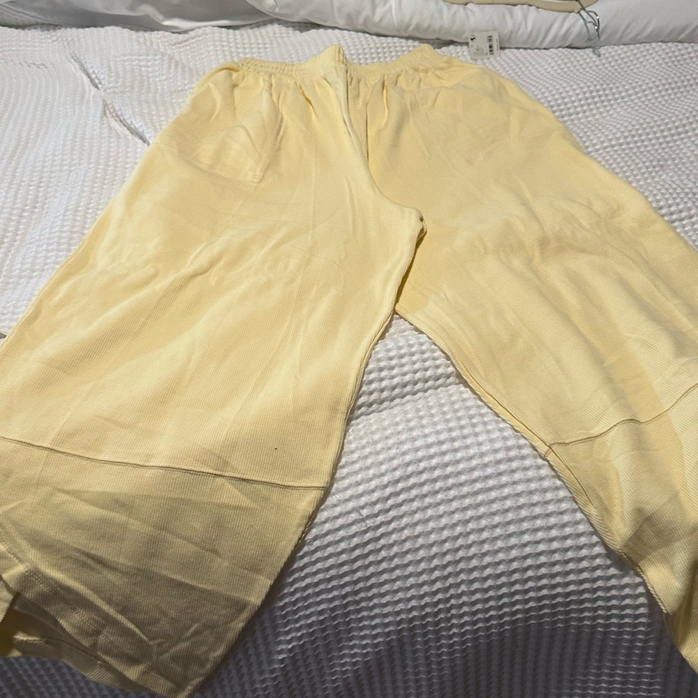 Free People Yellow Wide-Leg Pant XL NWT